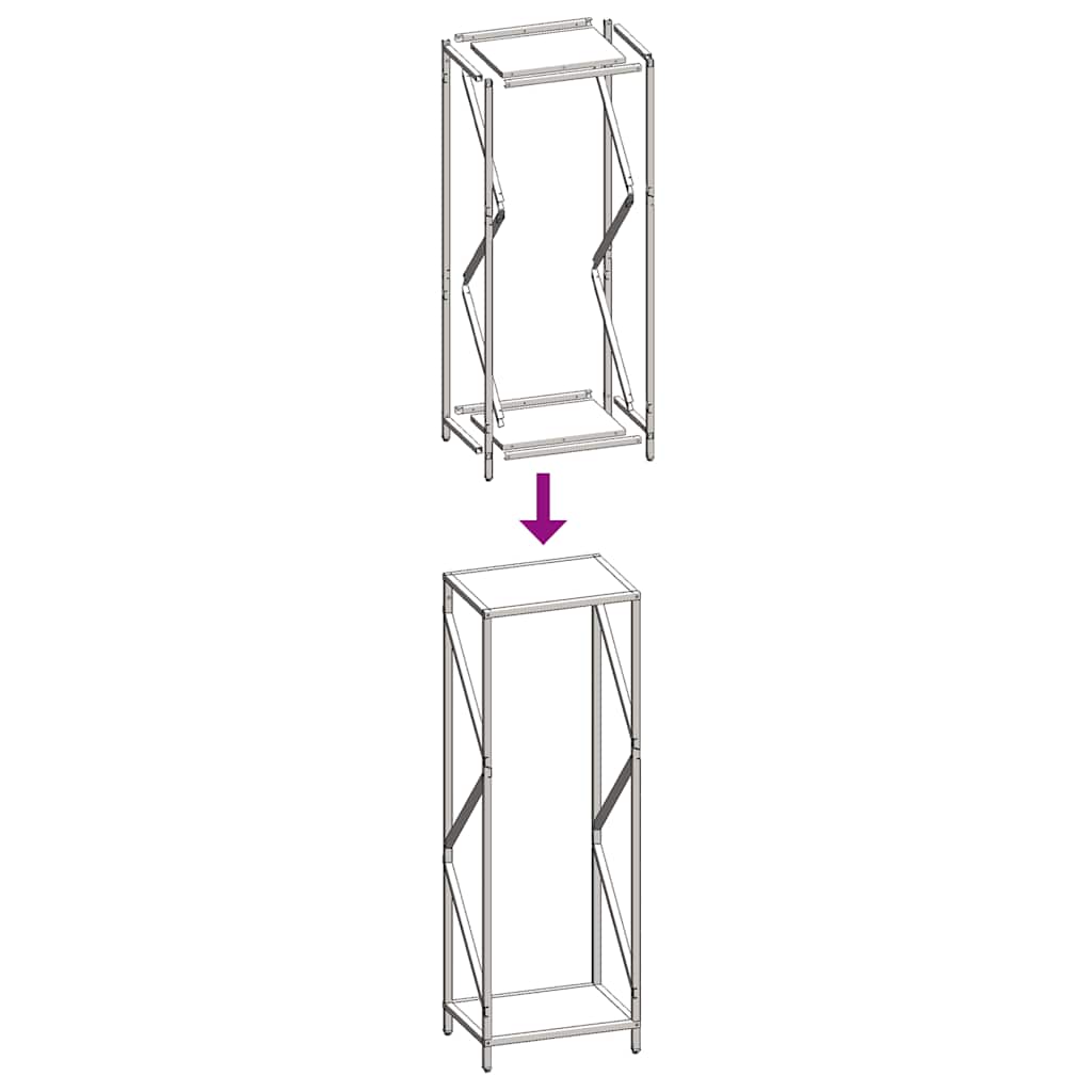 Rastrelliera per Legna da Ardere Antracite 34x25x100 cm 864325