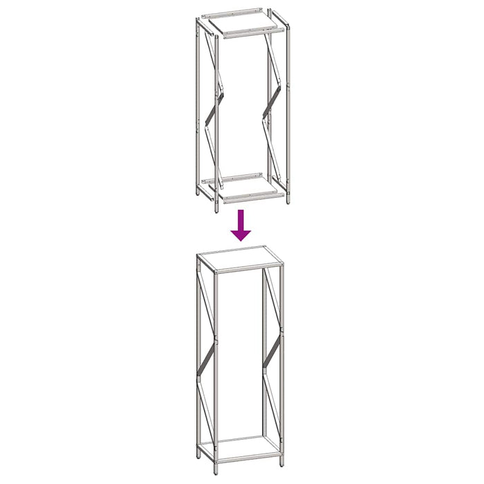 Rastrelliera per Legna da Ardere Antracite 34x25x100 cm 864325