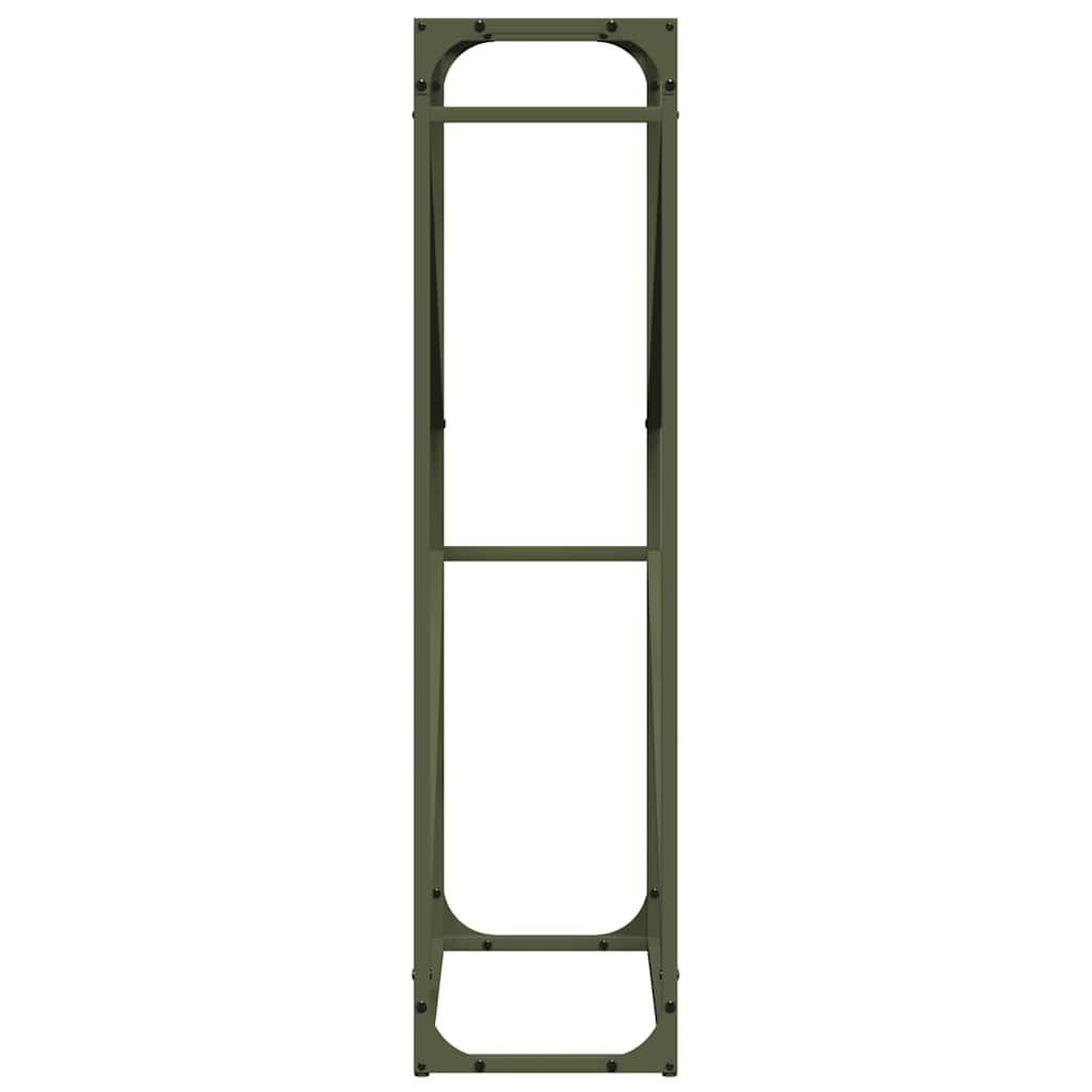 Rastrelliera per Legna da Ardere Verde Oliva 60x25x100 cm