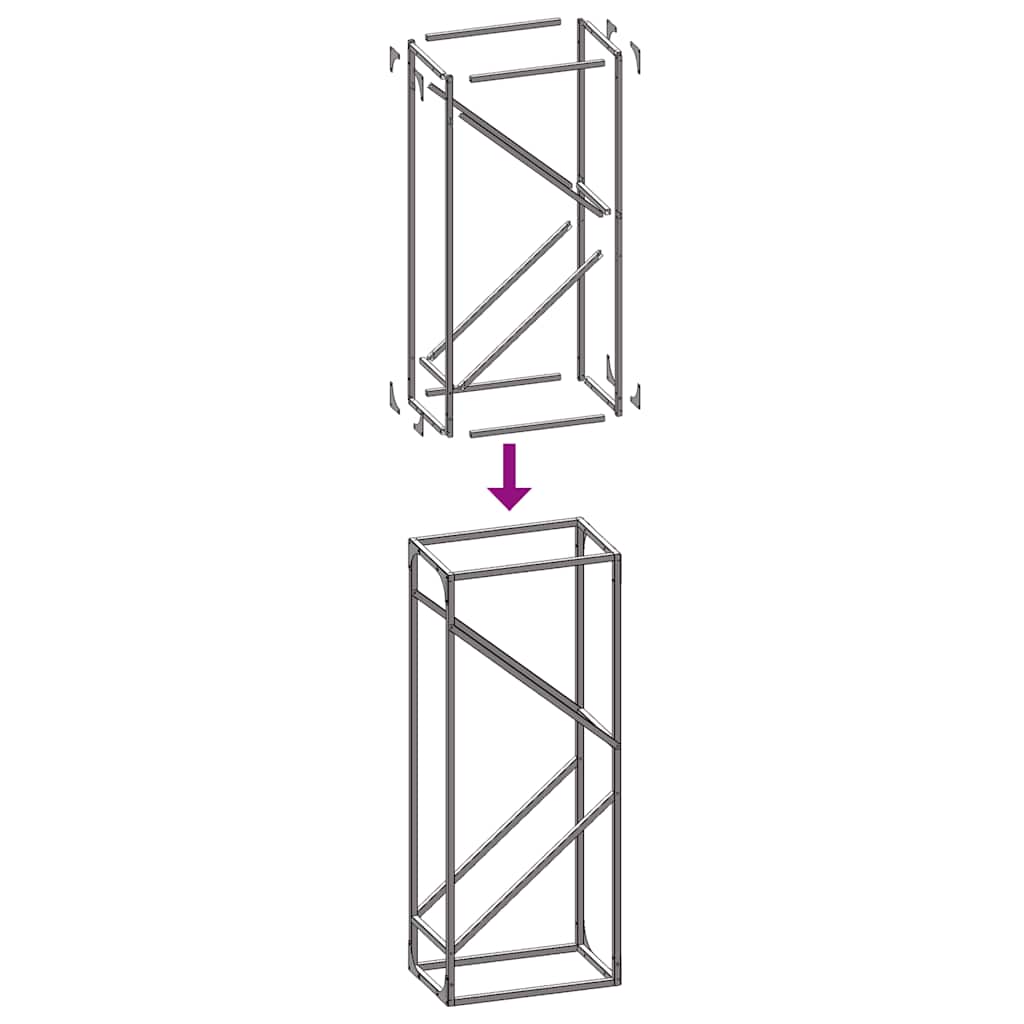 Rastrelliera per Legna da Ardere Nera 40x25x100 cm 864331