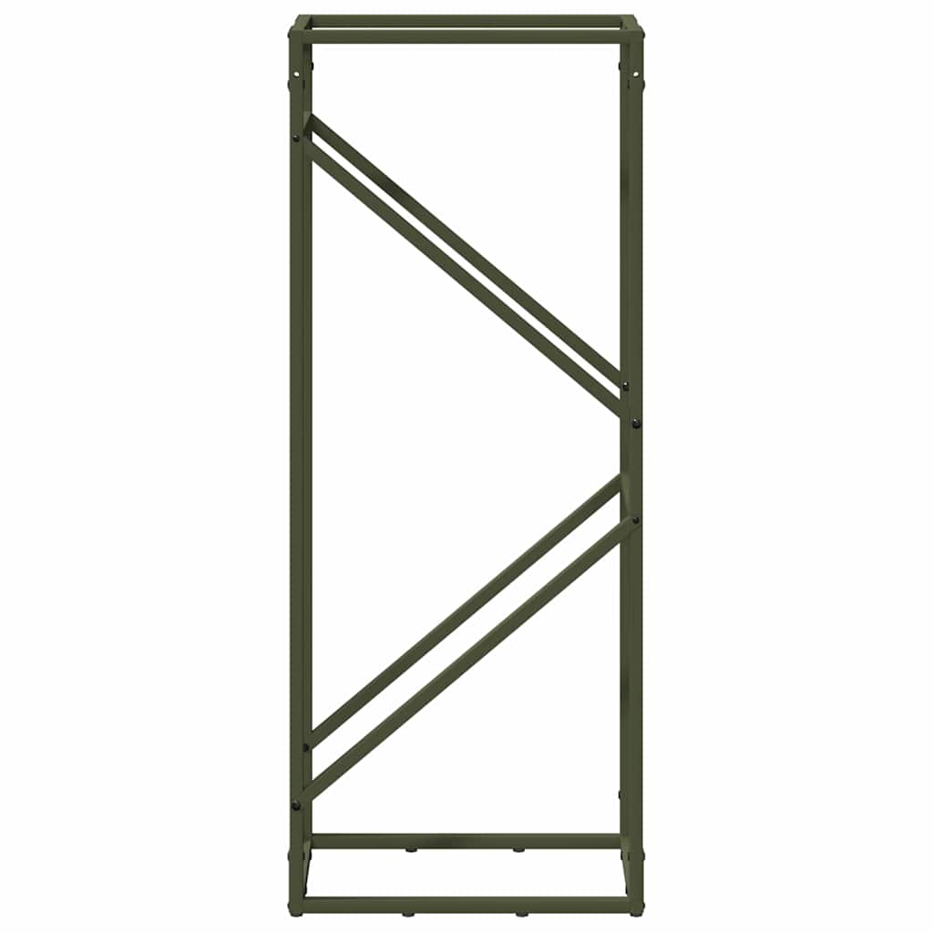 Rastrelliera per Legna da Ardere Verde Oliva 40x25x100 cm 864334