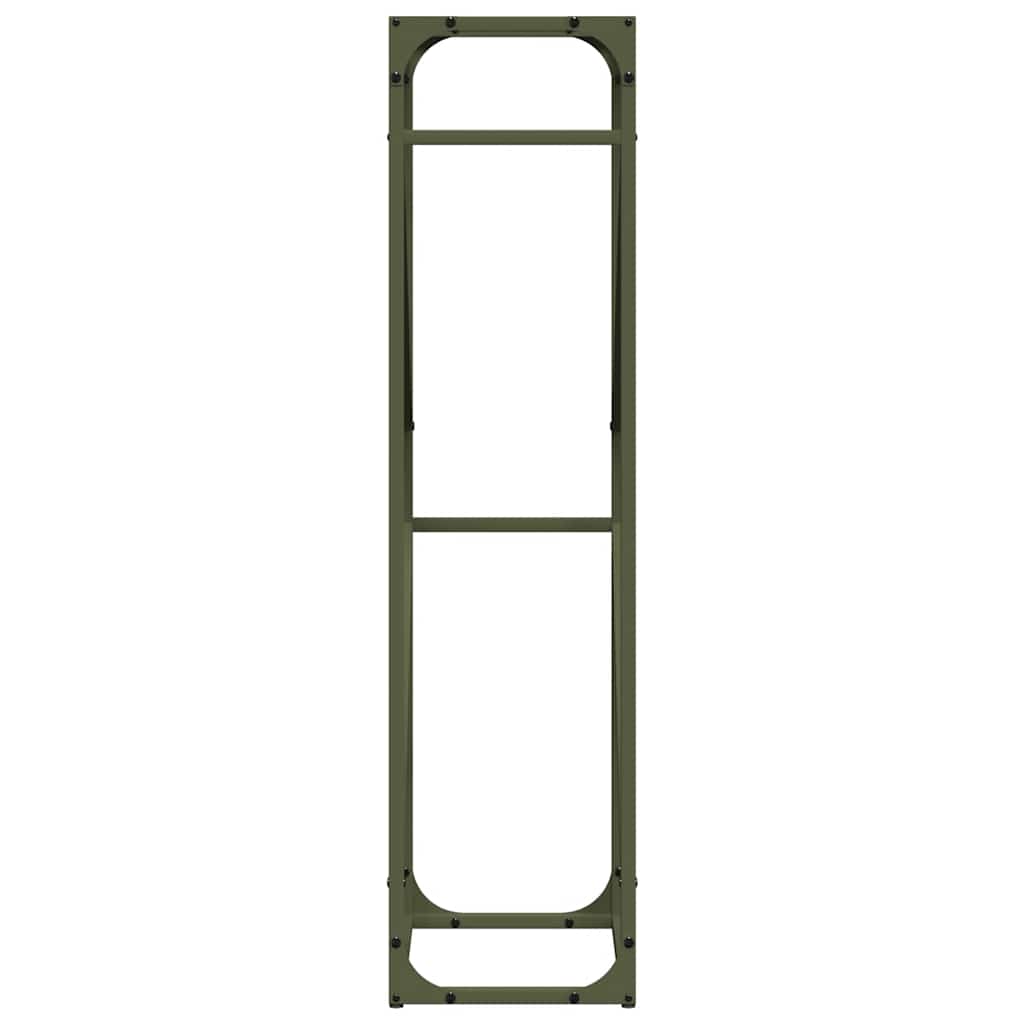 Rastrelliera per Legna da Ardere Verde Oliva 40x25x100 cm 864334