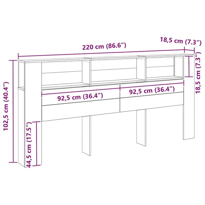 Testata del letto 220 x 18,5 x 104,5 cm Legno multistrato 862090