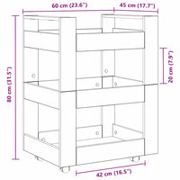 Carrello da Cucina Rovere artigianale 60 x 45 x 80 cm 862118