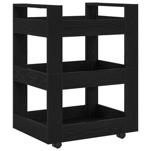 Carrello da Cucina-Scaffale per Cucina Rovere Nero 60 x 45 x 80 cm 258593