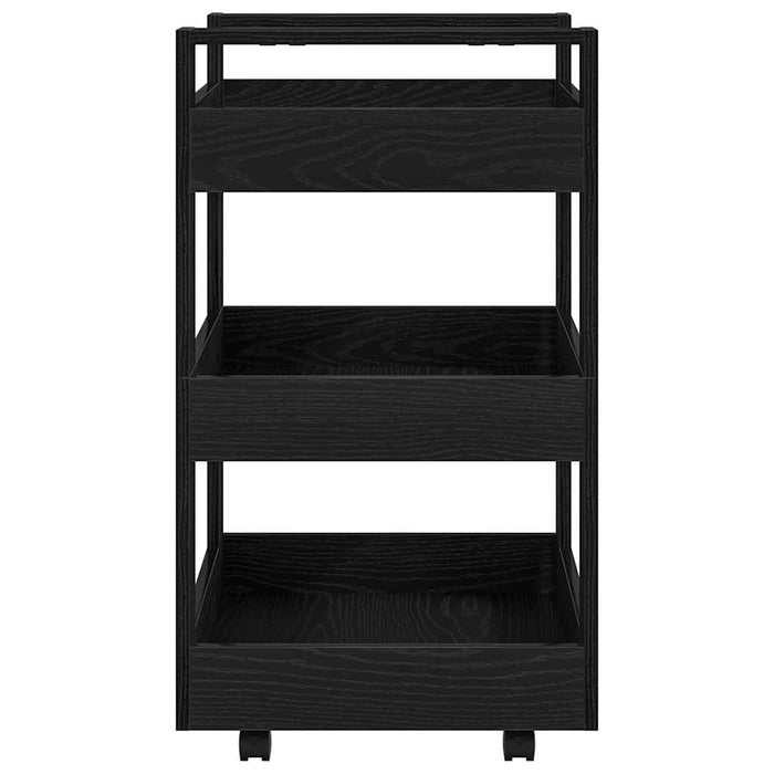 Carrello da Cucina Rovere nero 60 x 45 x 80 cm 862119