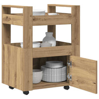 Carrello da Cucina-Scaffale per Cucina rovere artigianale 60 x 45 x 80 cm 672388