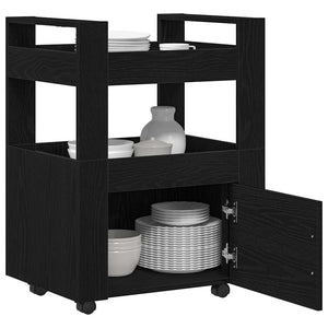 Carrello da Cucina-Scaffale per Cucina Rovere nero 60 x 45 x 80 cm 108016