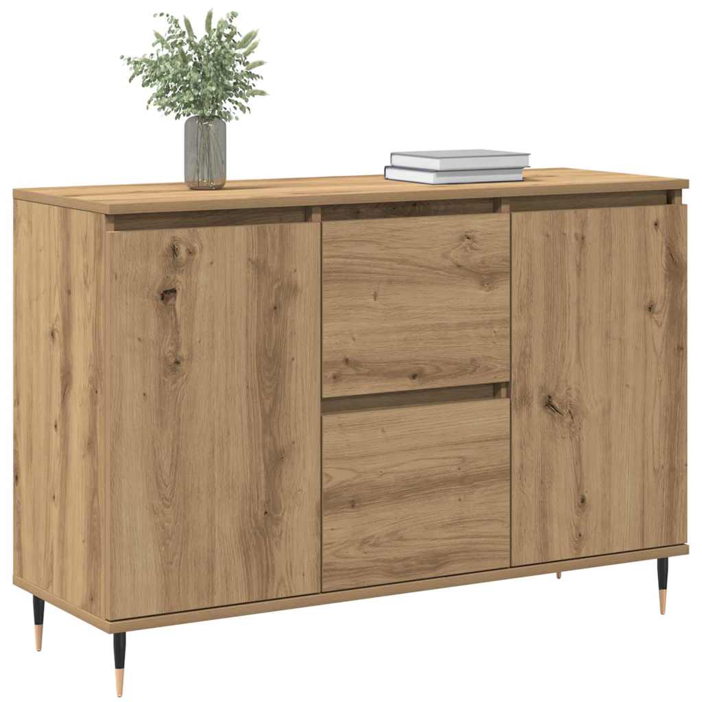 Credenza con cassetto rovere artigianale 101.5 x 35 x 70 cm 862146