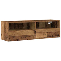 Mobile TV da parete 2 pz-Set di 2 Mobile TV a Muro-Credenza TV Legno vecchio 100 x 30 x 30 cm