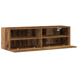 Mobile TV da parete 2 pz-Set di 2 Mobile TV a Muro-Credenza TV Legno vecchio 100 x 30 x 30 cm