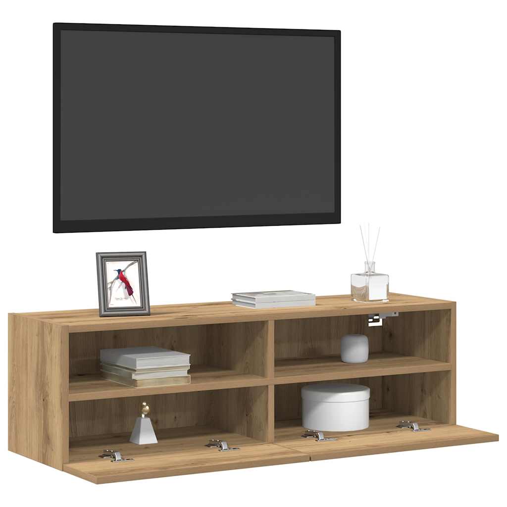 Mobile TV da parete-Mobile TV a Muro-Credenza TV rovere artigianale 100 x 30 x 30 cm