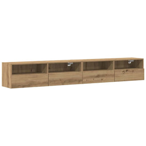 Mobile TV da parete 2 pz-Set di 2 Mobile TV a Muro-Credenza TV rovere artigianale 100 x 30 x 30 cm
