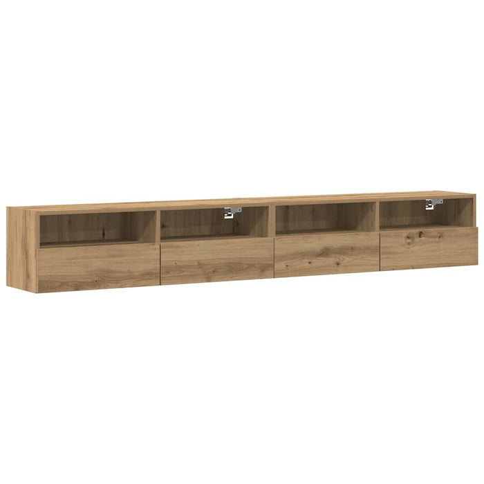 Mobile TV da parete 2 pz-Set di 2 Mobile TV a Muro-Credenza TV rovere artigianale 100 x 30 x 30 cm