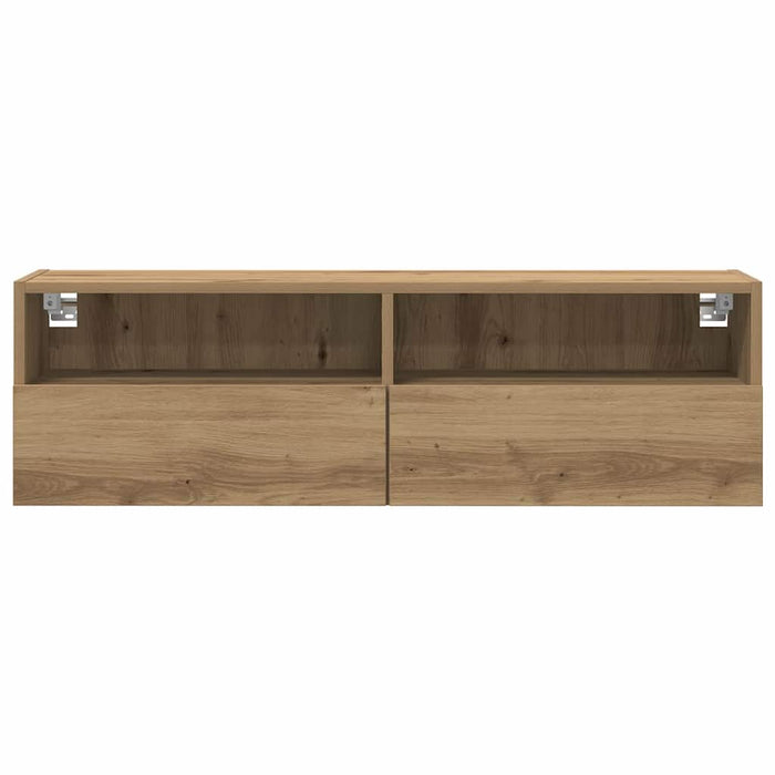 Mobile TV da parete 2 pz-Set di 2 Mobile TV a Muro-Credenza TV rovere artigianale 100 x 30 x 30 cm