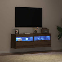 Mobile TV da parete 2 pz-Set di 2 Mobile TV a Muro-Credenza TV rovere artigianale 60 x 30 x 40 cm