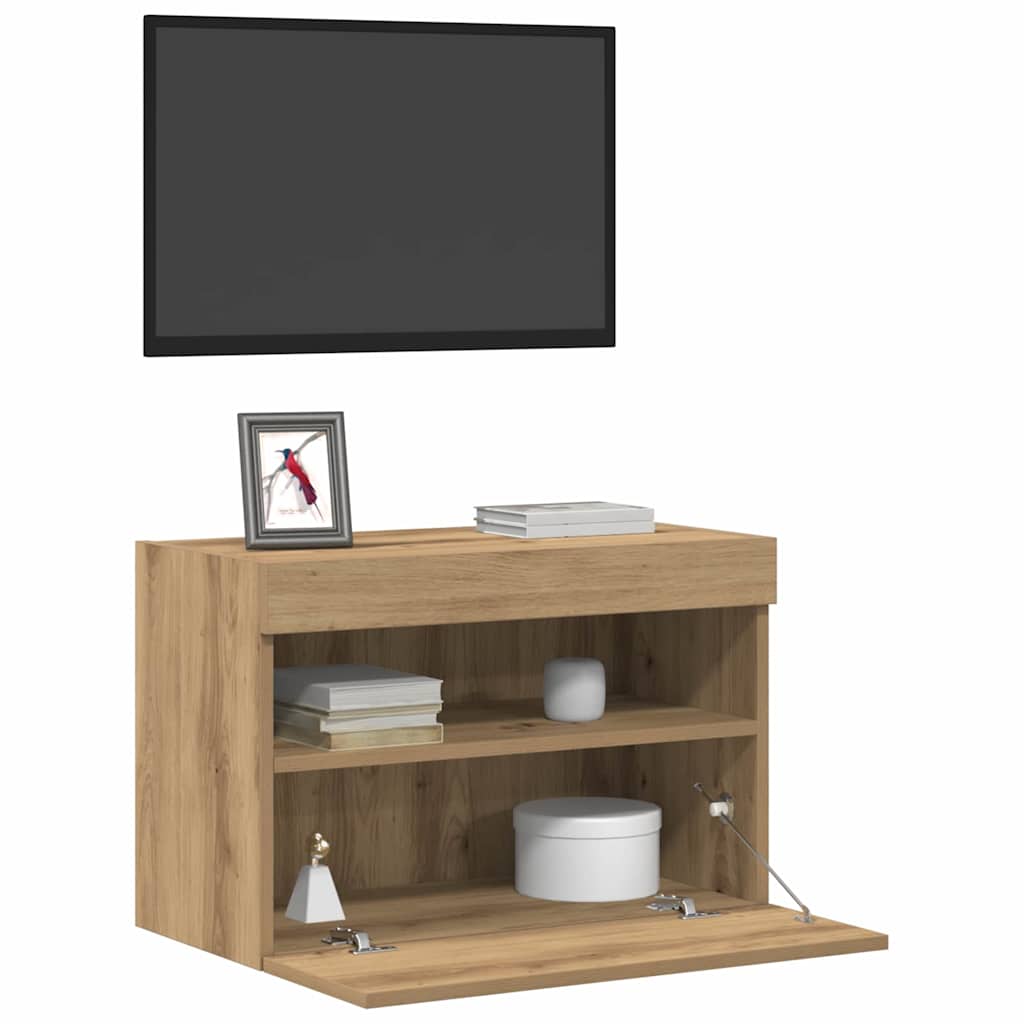 Mobile TV da parete 2 pz-Set di 2 Mobile TV a Muro-Credenza TV rovere artigianale 60 x 30 x 40 cm