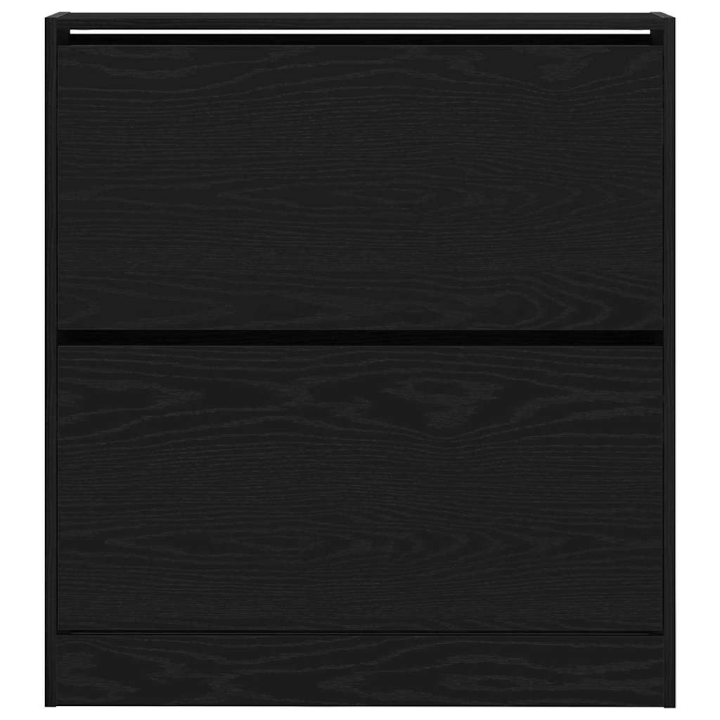 Armadio per Scarpe con porta Rovere nero 80 x 21 x 87.5 cm 862216