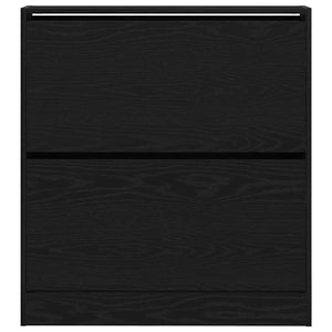 Armadio per Scarpe con porta Rovere nero 80 x 21 x 87.5 cm 862216