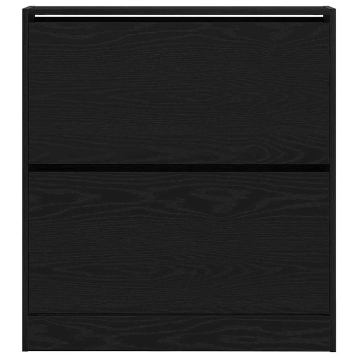 Armadio per Scarpe con porta Rovere nero 80 x 21 x 87.5 cm 862216