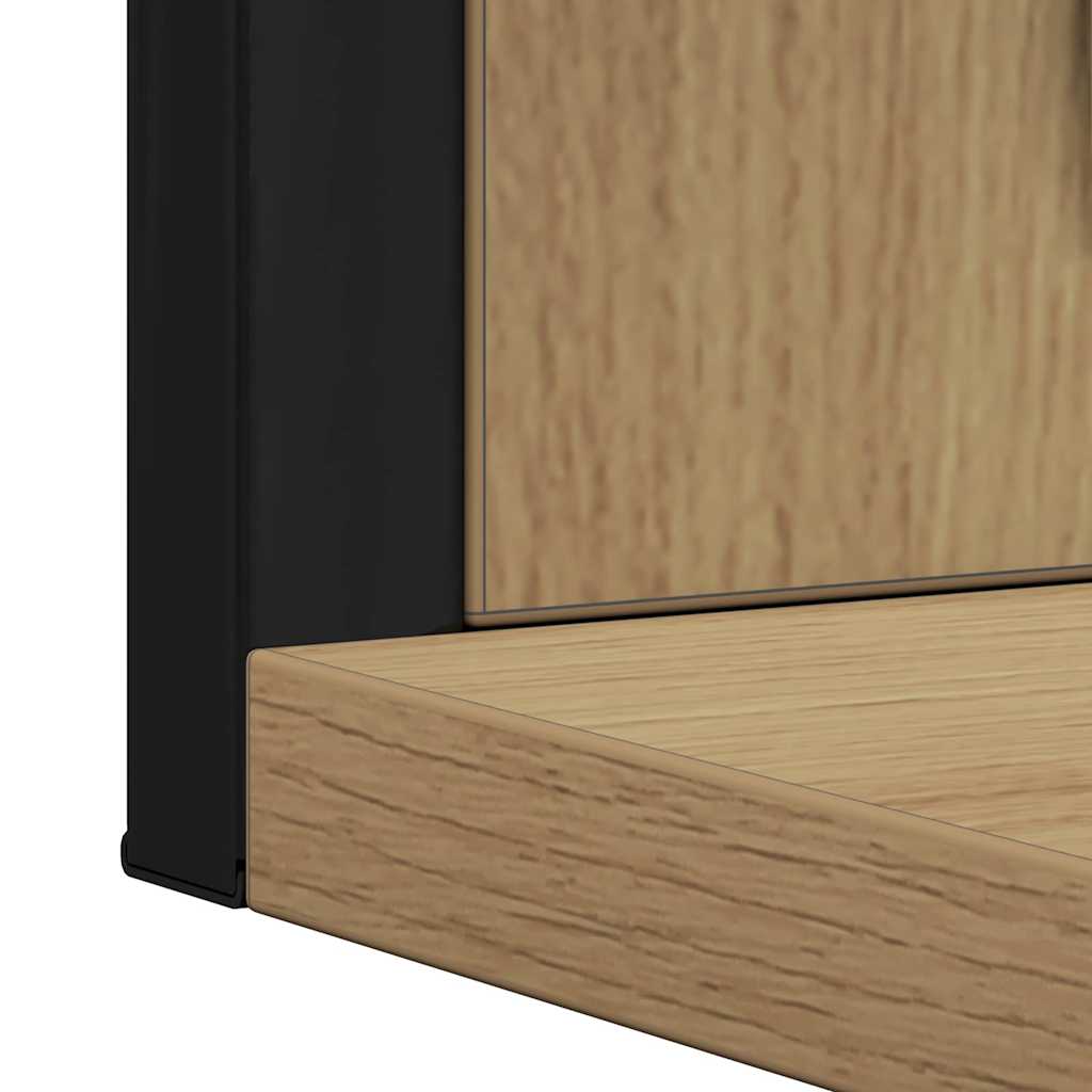 Specchio con lo scaffale-Mensola con Specchio rovere artigianale 50 x 12 x 60 cm