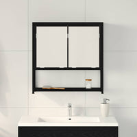 Armadietto da bagno con specchio Rovere nero 60 x 16 x 60 cm 862225