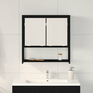 Armadietto da bagno con specchio Rovere nero 60 x 16 x 60 cm 862225