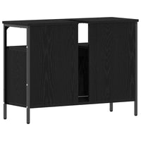 Armadio per Lavabo da Bagno-Armadietto da bagno-Mobiletto da bagno Rovere nero 80 x 30 x 60 cm 107540