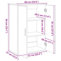 Credenza Rovere nero 60 x 31 x 84 cm Legno multistrato 862263