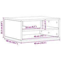 Supporto per Stampante Rovere Artigianale 49x40x22,5 cm Legno Ingegnerizzato 862271
