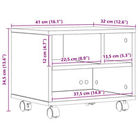 Supporto per Stampante rovere artigianale 41 x 32 x 33.5 cm 862277