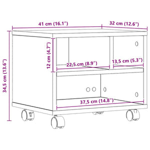 Supporto per Stampante rovere artigianale 41 x 32 x 33.5 cm 862277