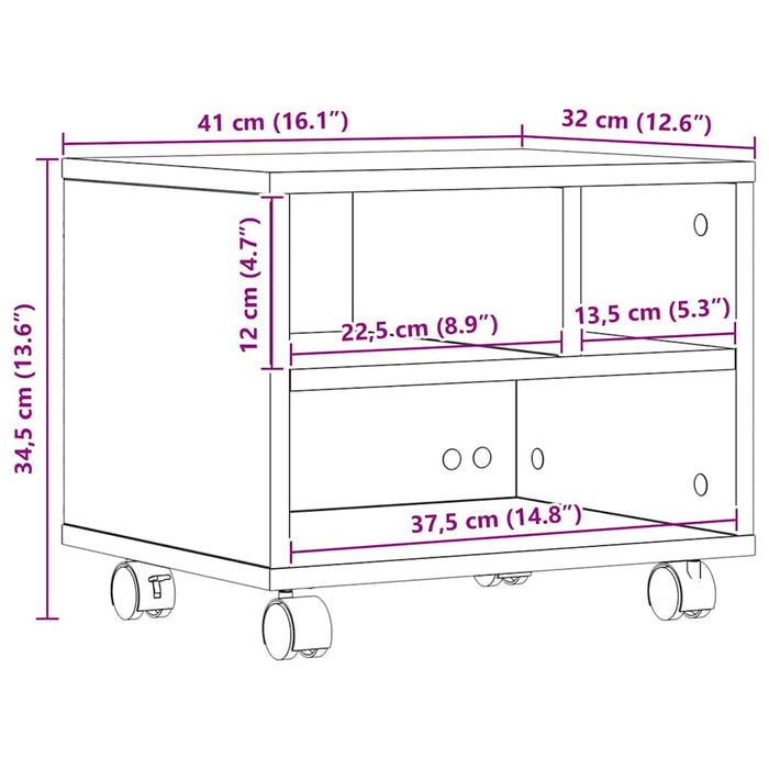 Supporto per Stampante rovere artigianale 41 x 32 x 33.5 cm 862277