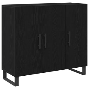 Credenza Rovere nero 90 x 34 x 80 cm Legno multistrato 862955