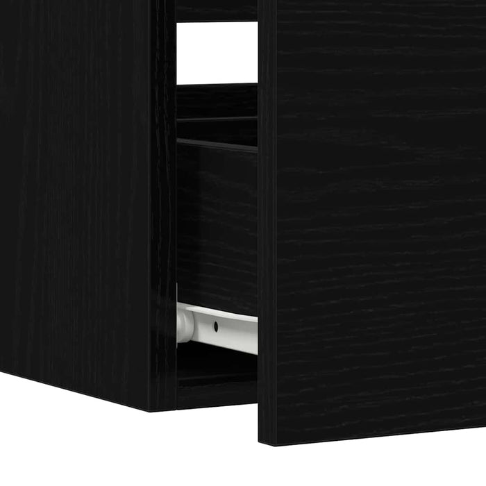 Set di Mobili per Bagno 2 pcs Rovere Nero 80 x 38.5 x 45 cm 863137