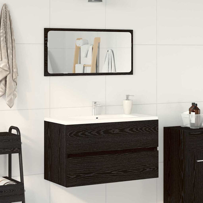 Set di Mobili per Bagno 2 pcs Rovere Nero 80 x 38.5 x 45 cm 863137