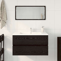 Set di Mobili per Bagno 2 pcs Rovere Nero 80 x 38.5 x 45 cm 863137