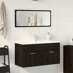Set di Mobili da Bagno 2 pcs Rovere Nero 90 x 38.5 x 46 cm 863138
