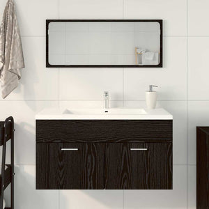 Set di Mobili da Bagno 2 pcs Rovere Nero 90 x 38.5 x 46 cm 863138