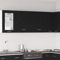 Armadi appesi con porta 2 pcs Rovere nero 100 x 31 x 60 cm 863145