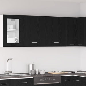 Armadi appesi con porta 2 pcs Rovere nero 100 x 31 x 60 cm 863145