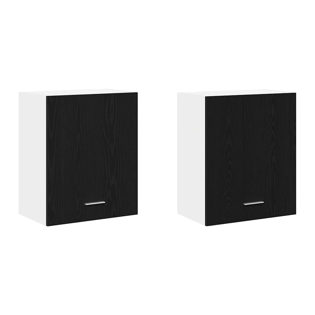 Armadi appesi con porta 2 pcs Rovere nero 100 x 31 x 60 cm 863145