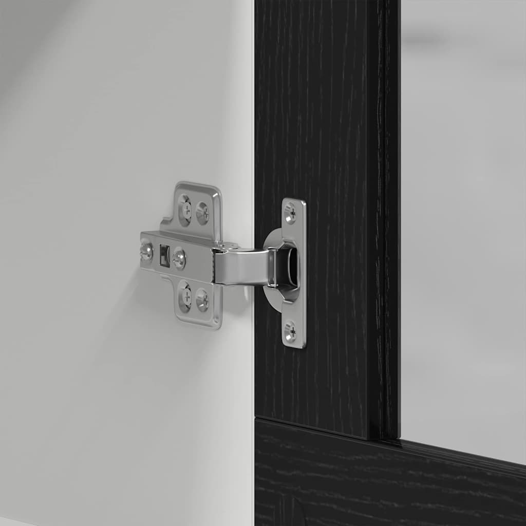 Armadietto di vetro appeso Rovere nero 80 x 31 x 60 cm 863147
