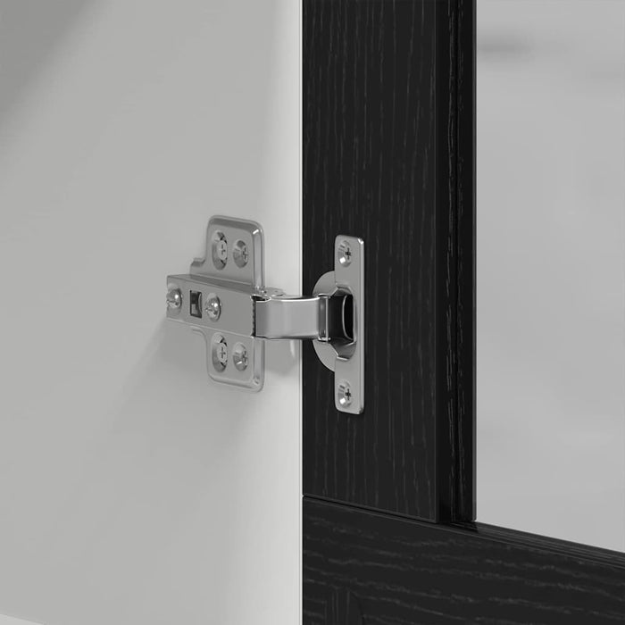 Armadietto di vetro appeso Rovere nero 80 x 31 x 60 cm 863147