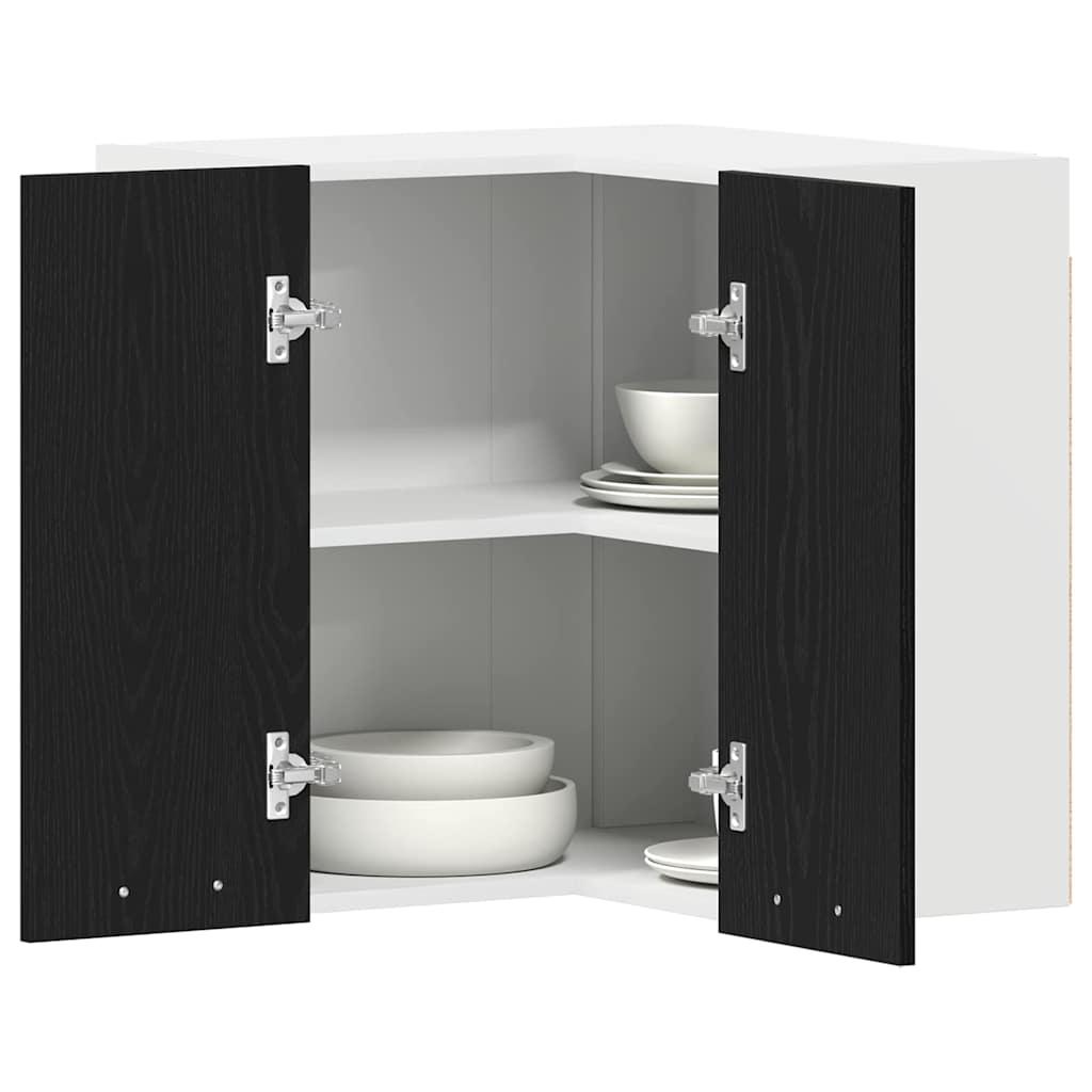 Armadietto angolare appeso Rovere nero 57 x 57 x 60 cm 863148