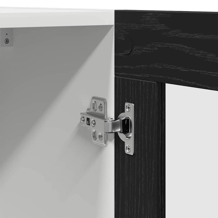 Armadietto di vetro appeso Riga Rovere nero 60 x 31 x 60 cm 863152