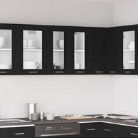 Armadietto di vetro appeso Riga Rovere nero 60 x 31 x 60 cm 863152