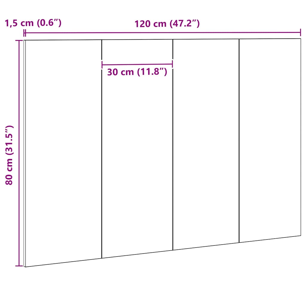 Testiera del letto con testiera Rovere Nero Legno multistrato 863157