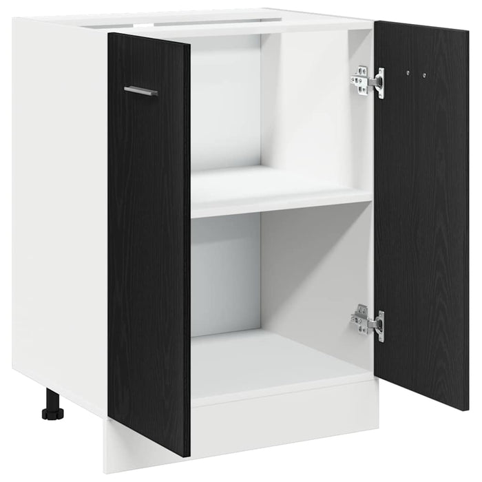 Mobile Base Rovere Nero 60x46x81,5 cm Legno Ingegnerizzato 863216