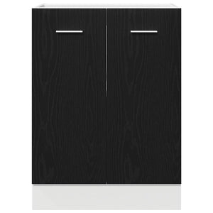 Mobile Base Rovere Nero 60x46x81,5 cm Legno Ingegnerizzato 863216